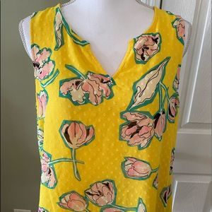 Apt 9 Yellow Tropical Top L